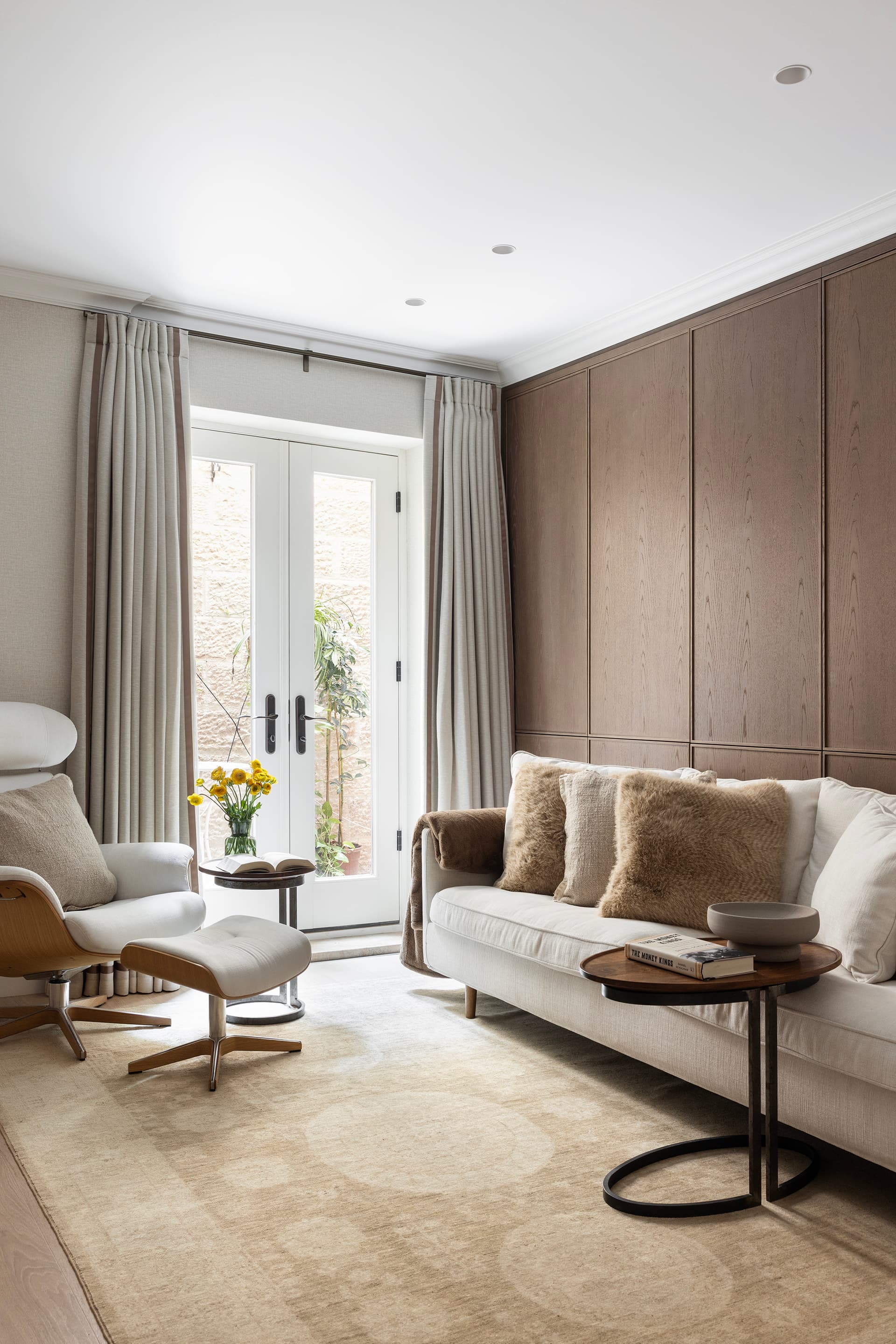 View across family room towards terrace